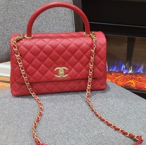 ❤ SOLD ❤Authentic Chanel Medium Coco Handle in Red
